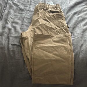 RVCA Tan Cargo Pants with Elastic Waistband